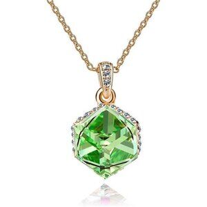 Color Changing Cubic Austrian Crystal Pendant Necklace